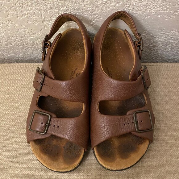 Women SAS Relaxed Sandals Brown Pebble Leather Adjustable Straps in Size 6.5 M - Picture 2 of 11